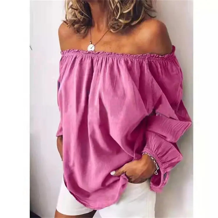 EB | Off Shoulder Bluse mit Eleganten Ballonärmeln