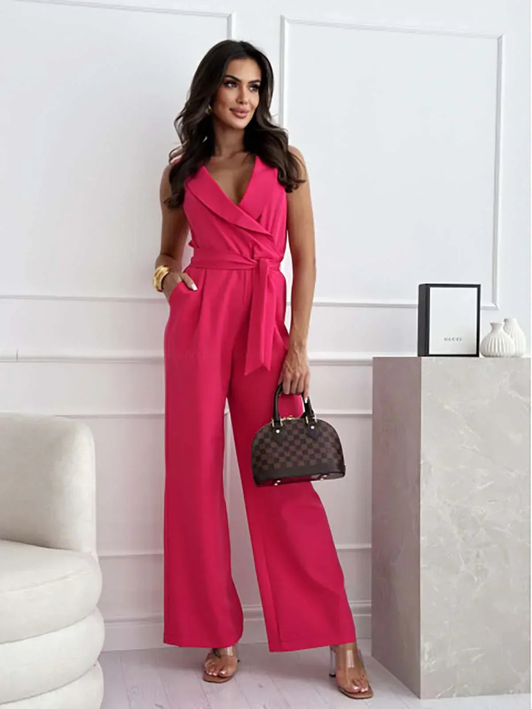 EB | Jumpsuit Mit V-Ausschnitt Und Gürtel