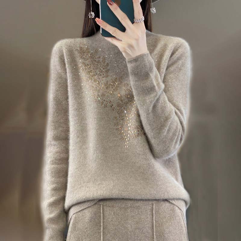 EB | Strickpullover Mit Zartem Blättermuster