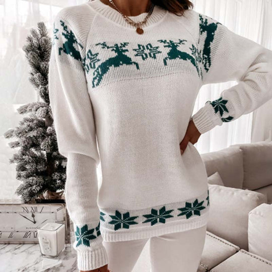 EB | Weihnachtlicher Strickpullover Mit Klassischem Print