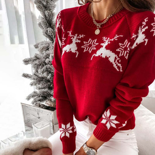 EB | Weihnachtlicher Strickpullover Mit Klassischem Print
