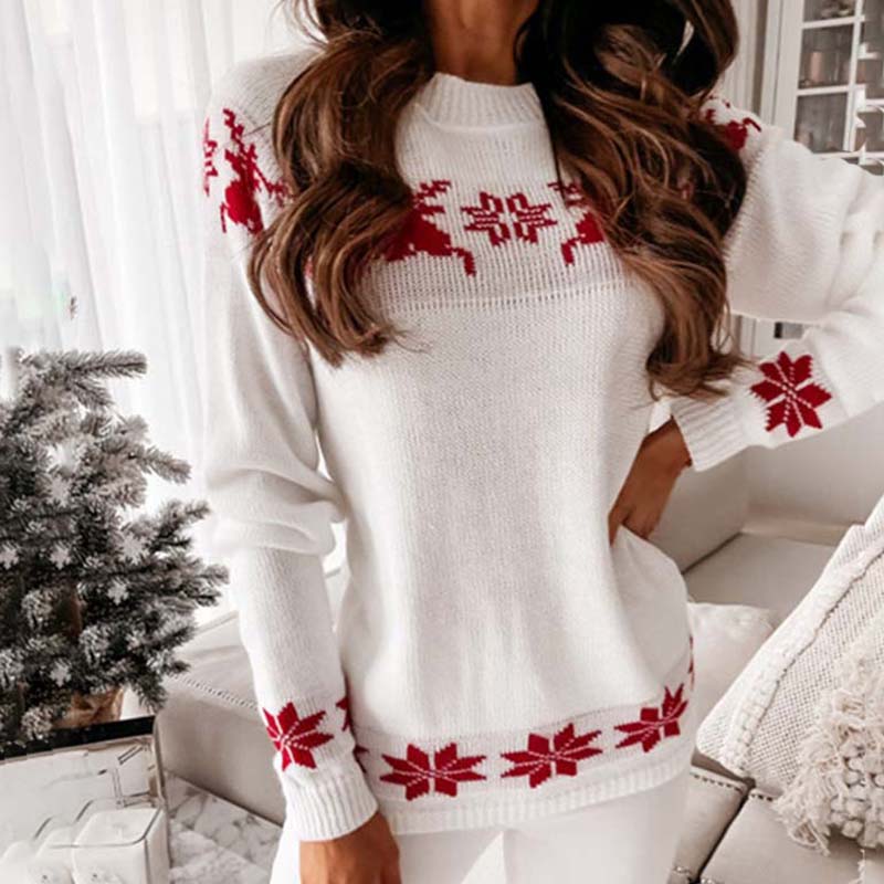 EB | Weihnachtlicher Strickpullover Mit Klassischem Print