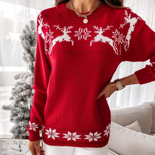EB | Weihnachtlicher Strickpullover Mit Klassischem Print
