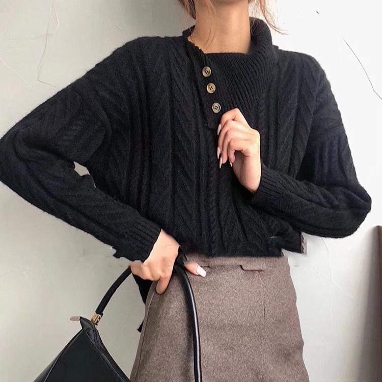 EB | Strickpullover mit Asymmetrischem Kragen Weich und Elegant Zeitloses Design