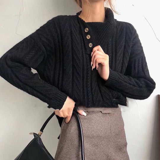 EB | Strickpullover mit Asymmetrischem Kragen Weich und Elegant Zeitloses Design