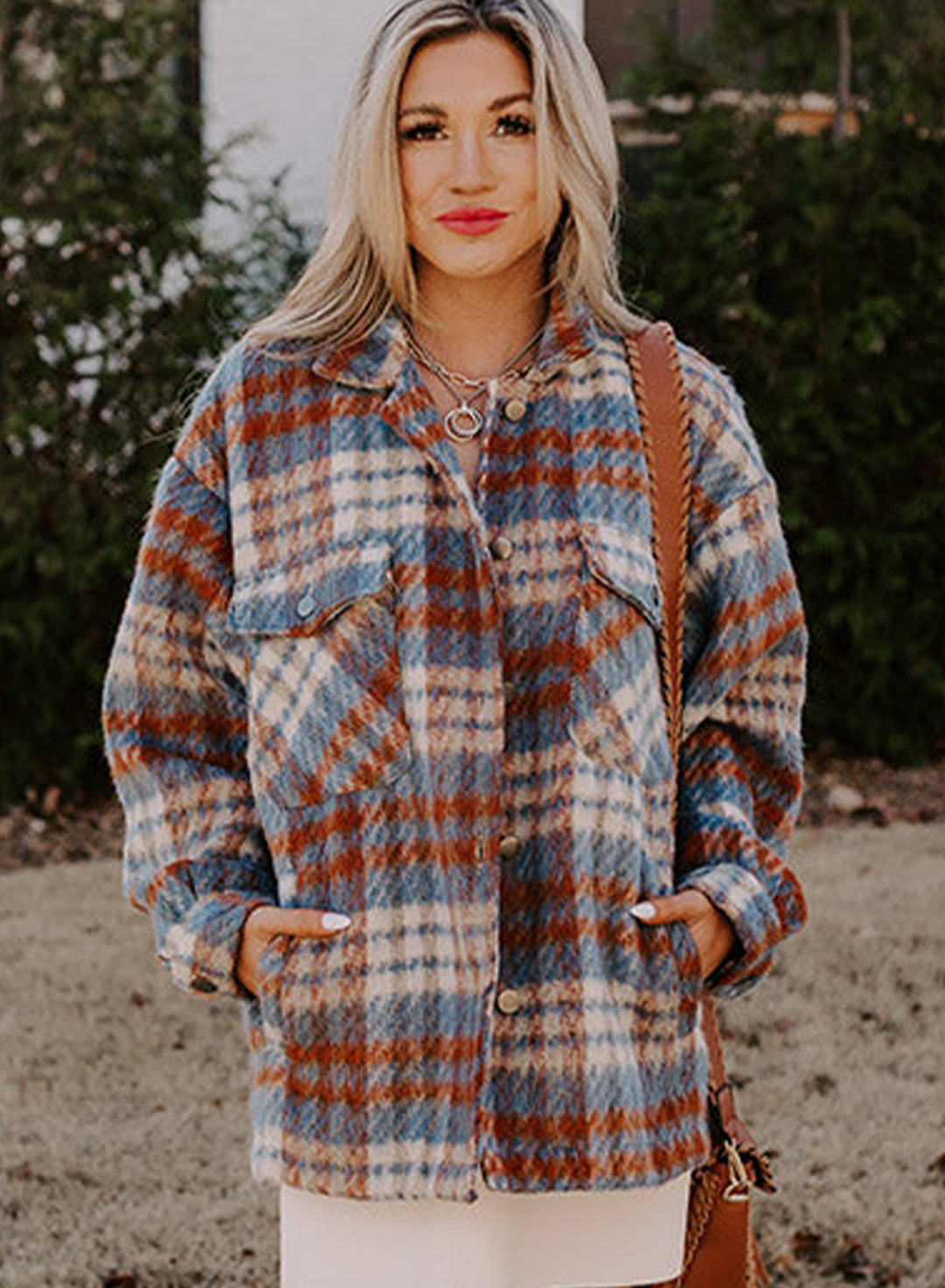 EB | Gitterhemdjacke Im Flanell-look Wollmischung Warm und Trendy