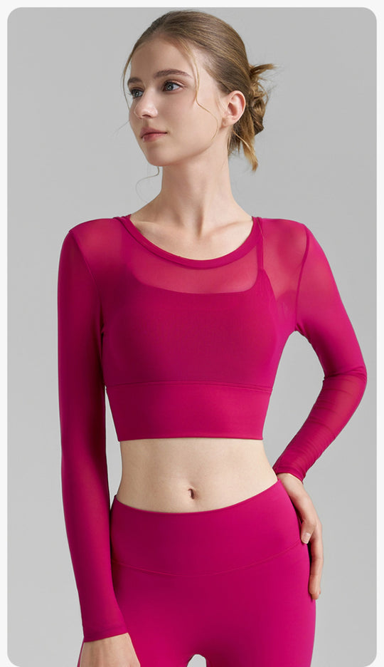 EB | Fake zwei sexy Mesh-Yoga-Kleidung