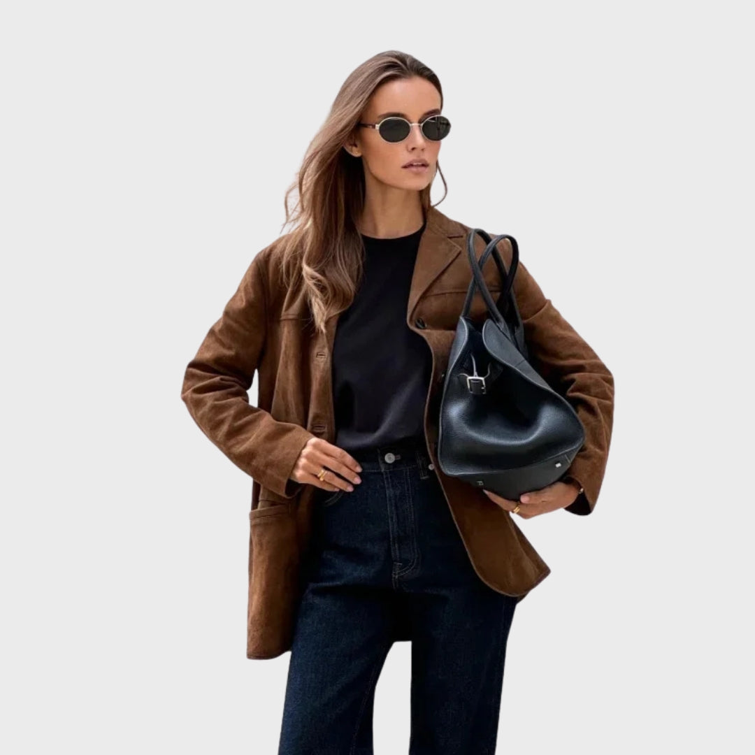 EB | Elegante und warme Jacke mit braunem Wildlederrevers