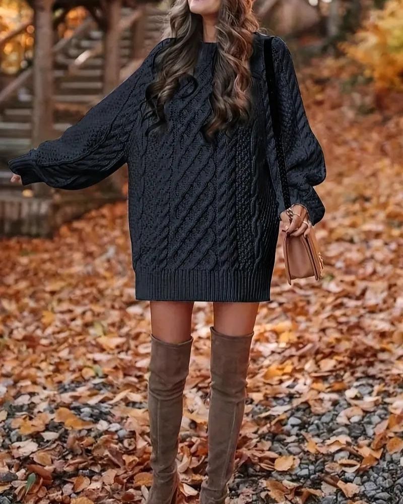 EB | Kabelstrick Langarmkleid