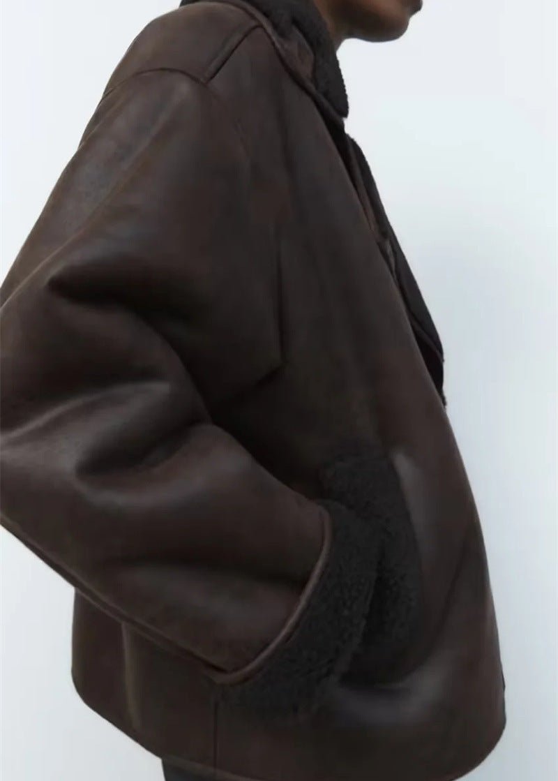 EB | Stil Doppeltseitige Kunstlederjacke