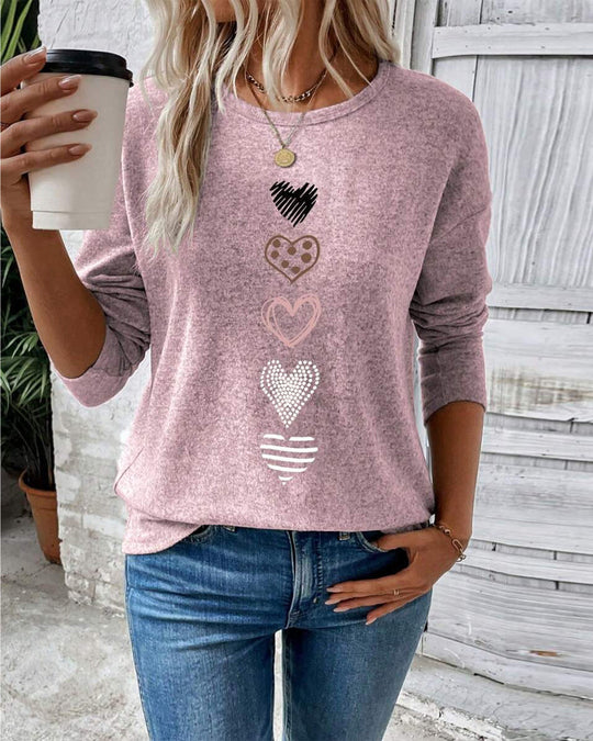 EB | Langarm Rundhals Liebesherz Print