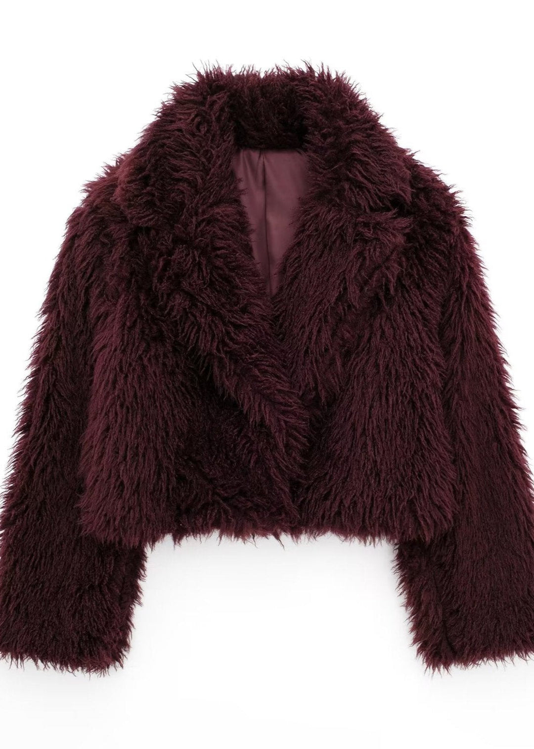 EB | Kunstpelz Winterjacke in Burgunder