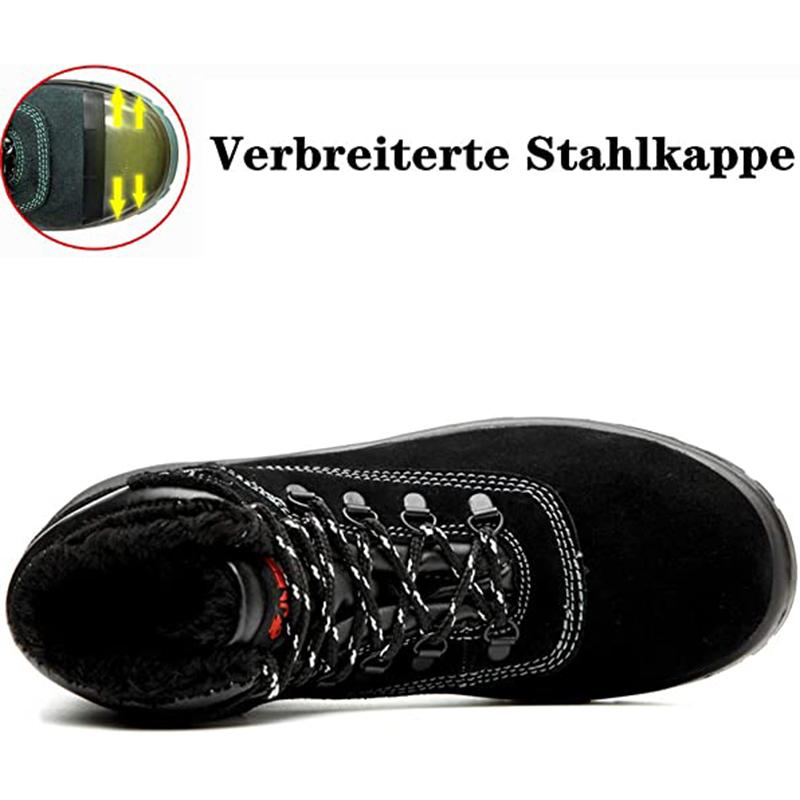 Wasserdicht Arbeitsschuhe Stahlkappe Schutzschuhe Warm Gefüttert Sicherheitsstiefel EB