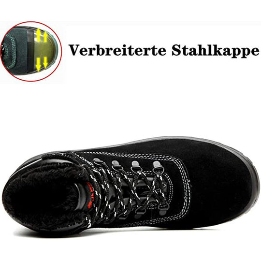 Wasserdicht Arbeitsschuhe Stahlkappe Schutzschuhe Warm Gefüttert Sicherheitsstiefel EB