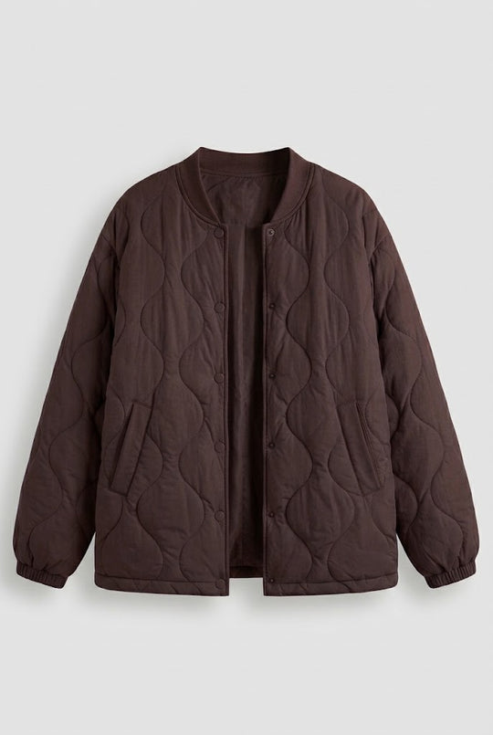 Damen nan leichte gesteppte Kurzjacke mit Wolkenquilt und Druckknopfblende EB