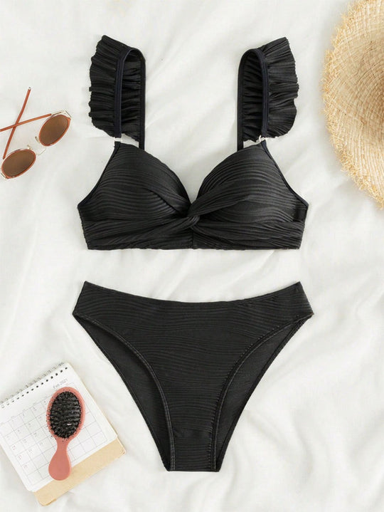 EB | Einfarbiger Flash-Strand-Bikini