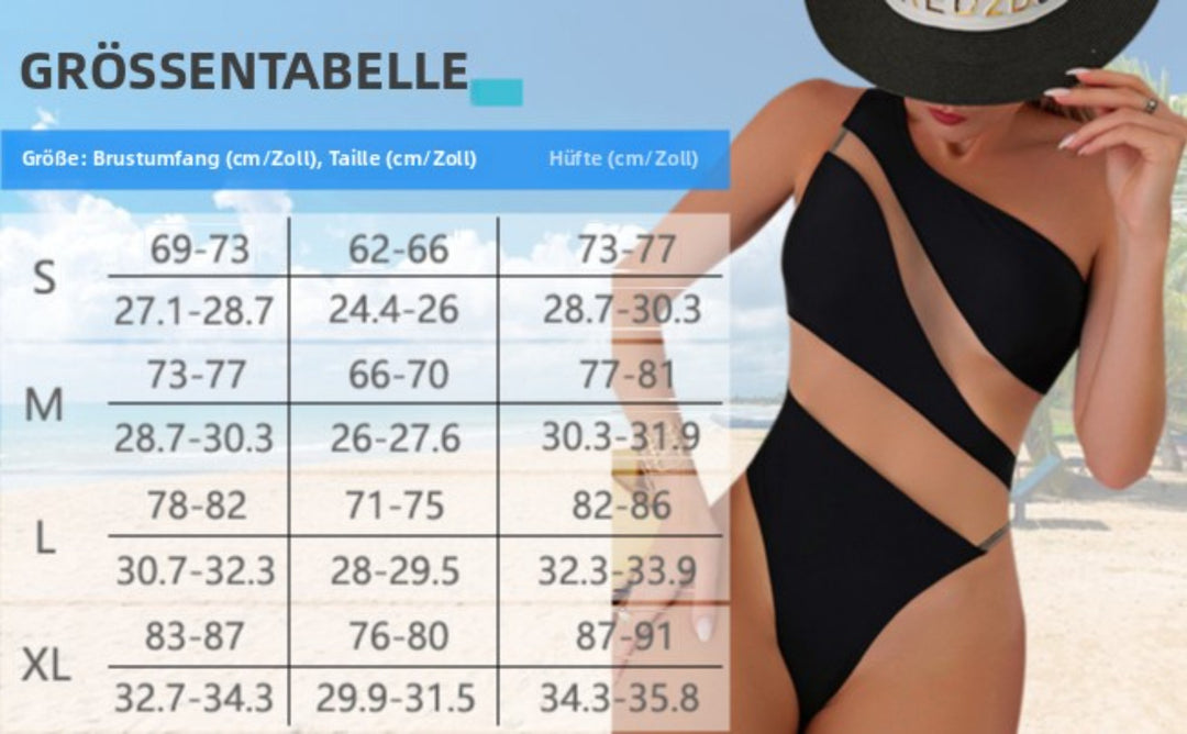 EB | Einteiliger Schulter einfarbiger Spleiß-Badeanzug