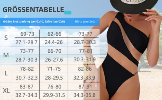 EB | Einteiliger Schulter einfarbiger Spleiß-Badeanzug