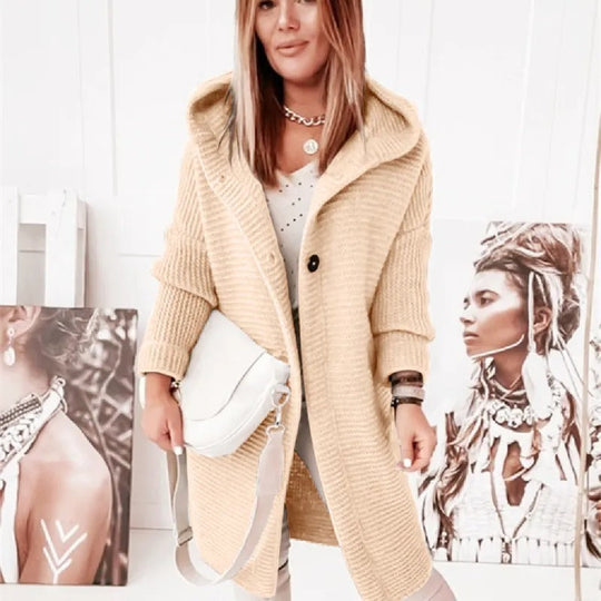 EB | Damenweste mit Kapuze Cashmere Look Herbst