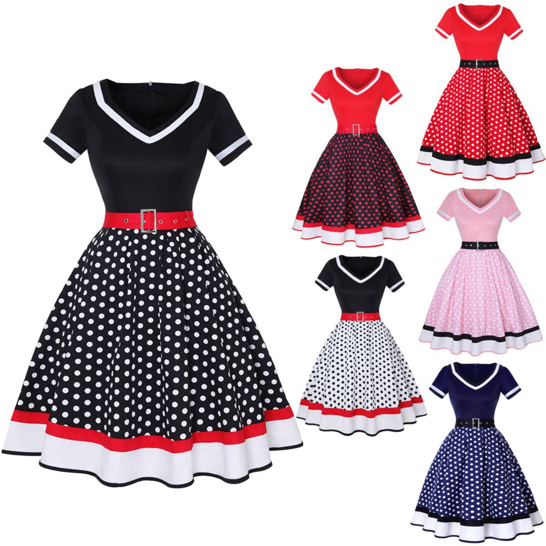 EB | Vintage Hepburn Polka Dot Kleid