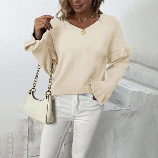 EB | Einfarbiger Strickpullover Für Kalte Tage