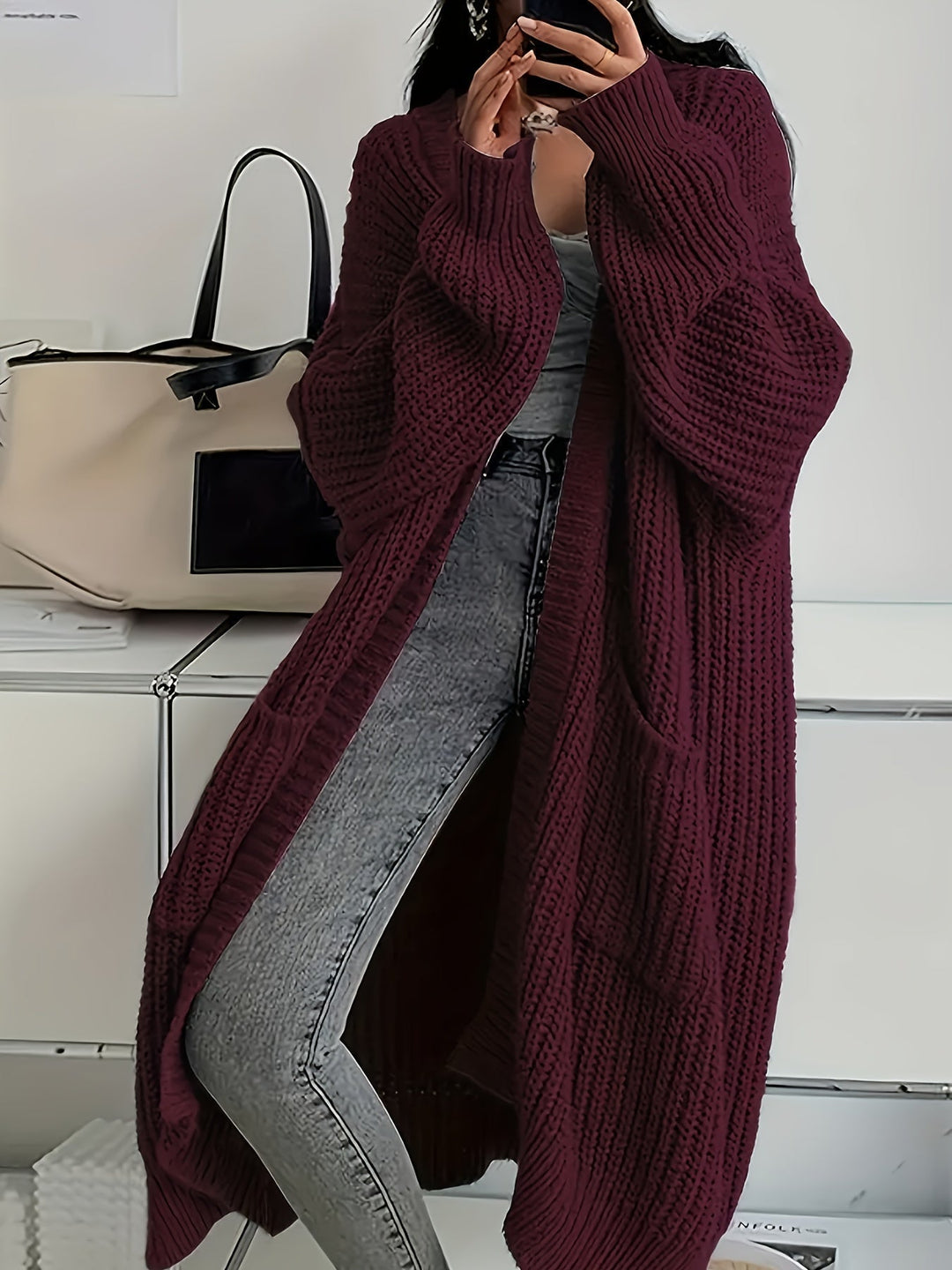 EB | Gemütlicher Strickcardigan mit Gürtel für Frauen