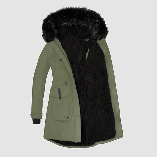 EB | Damenparka mit Schwarzem Kunstfellbesatz