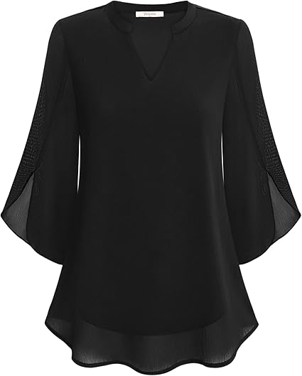 EB | Doppelter Schichten Chiffon-Bluse