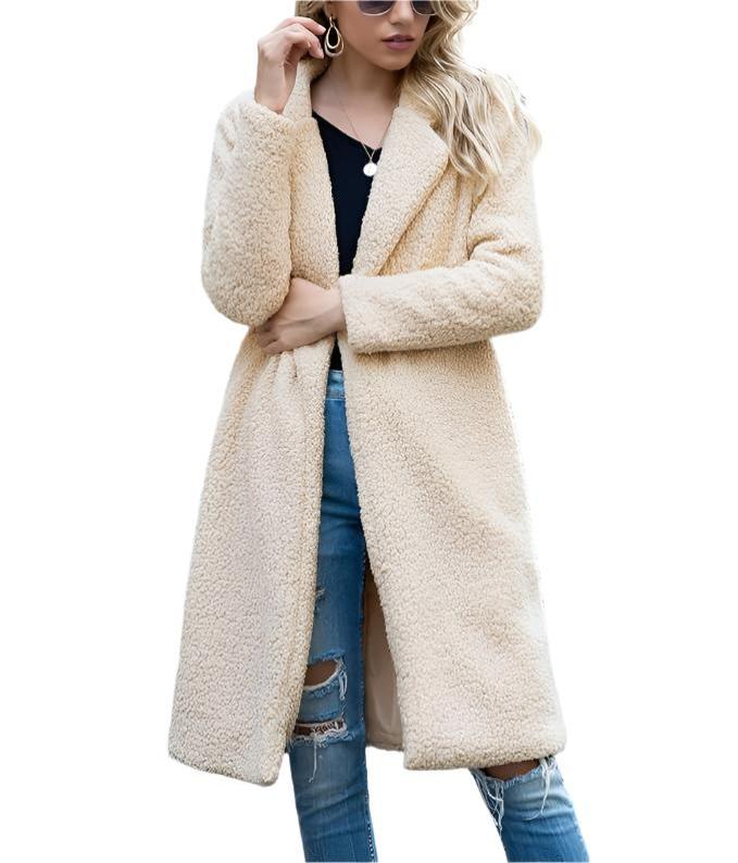 EB | lange Teddyjack Damen - warmer Winter Oversized Mantel