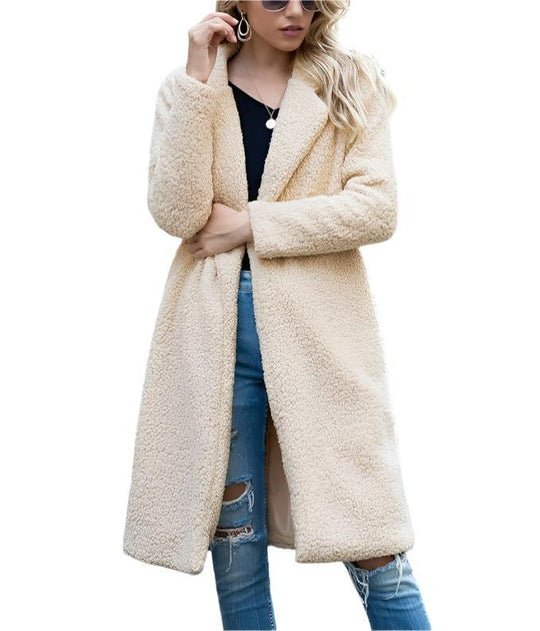 EB | lange Teddyjack Damen - warmer Winter Oversized Mantel