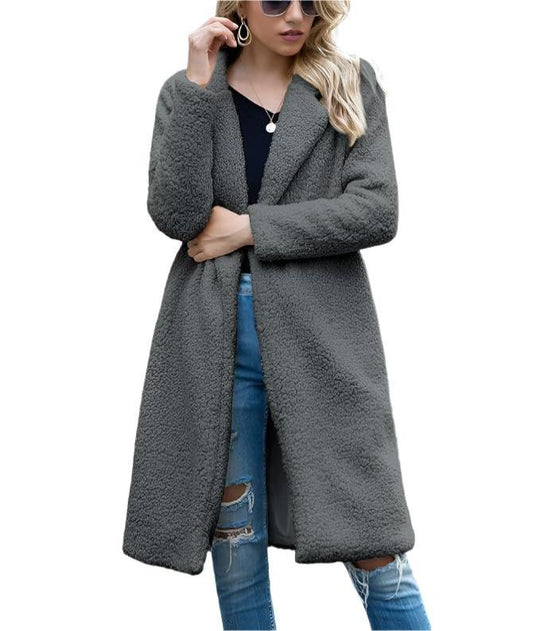 EB | lange Teddyjack Damen - warmer Winter Oversized Mantel