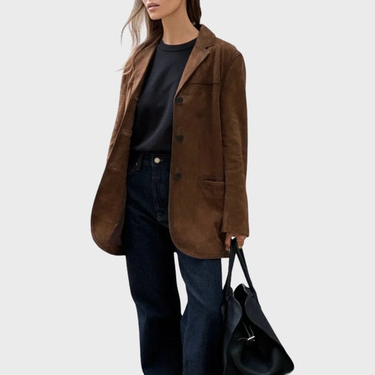 EB | Elegante und warme Jacke mit braunem Wildlederrevers