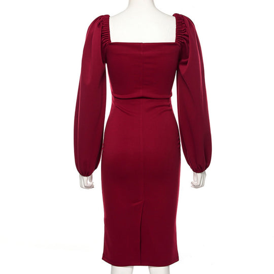 EB | Ein-Wort-Schulter rückenfreies schlankes Kleid
