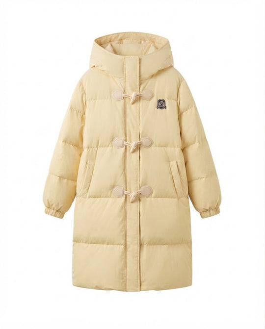 Damen nan langer thermischer Steppmantel mit Knebelösen-Front, oversized Boxy-Schnitt und Reisesilhouette EB