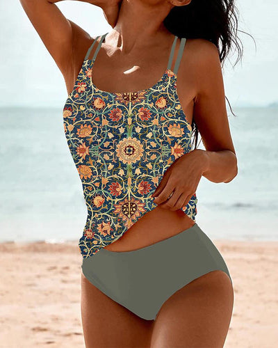 EB | Bedruckter Tankini mit Doppelten Trägern
