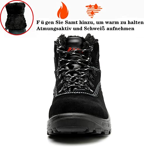 Wasserdicht Arbeitsschuhe Stahlkappe Schutzschuhe Warm Gefüttert Sicherheitsstiefel EB