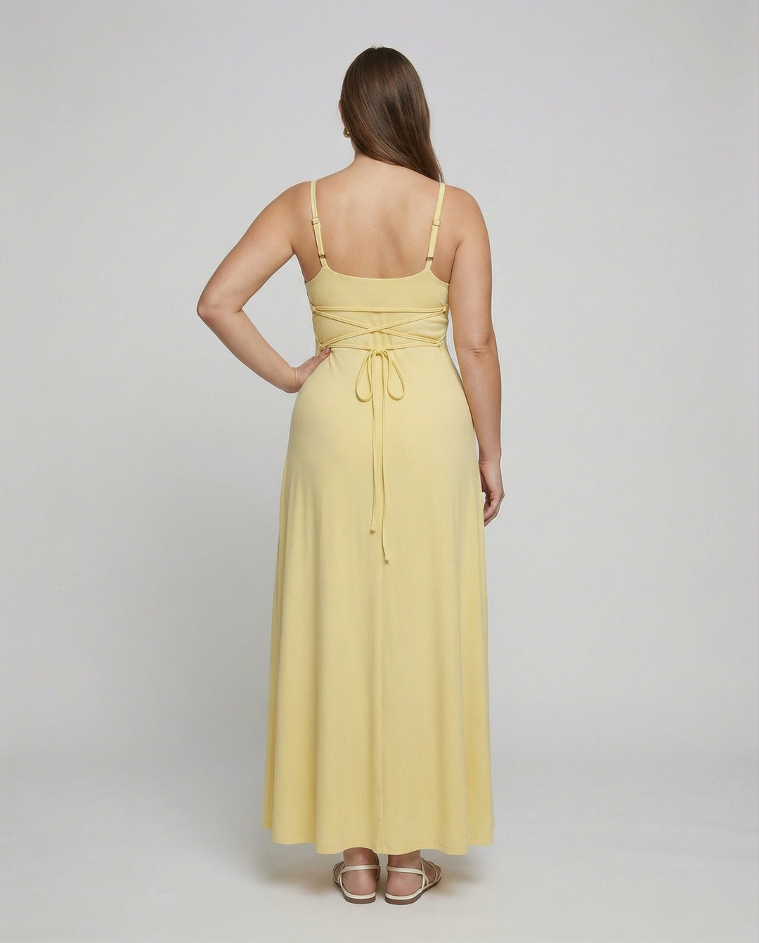 EB | Lange Drapierte Kleid mit Eingebautem Bh