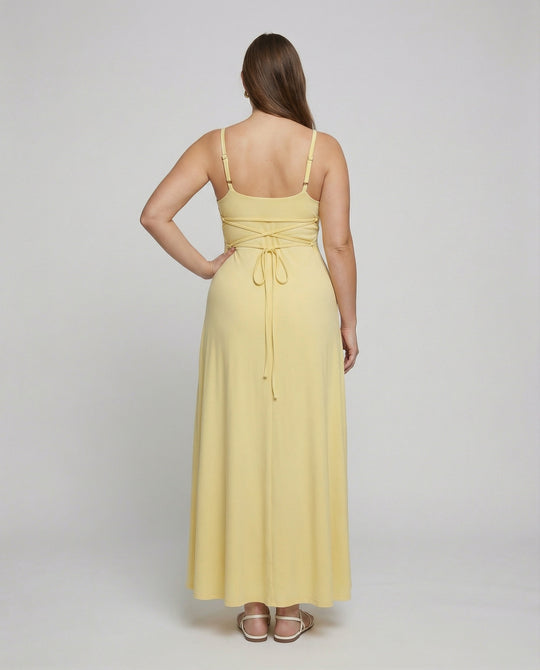 EB | Lange Drapierte Kleid mit Eingebautem Bh