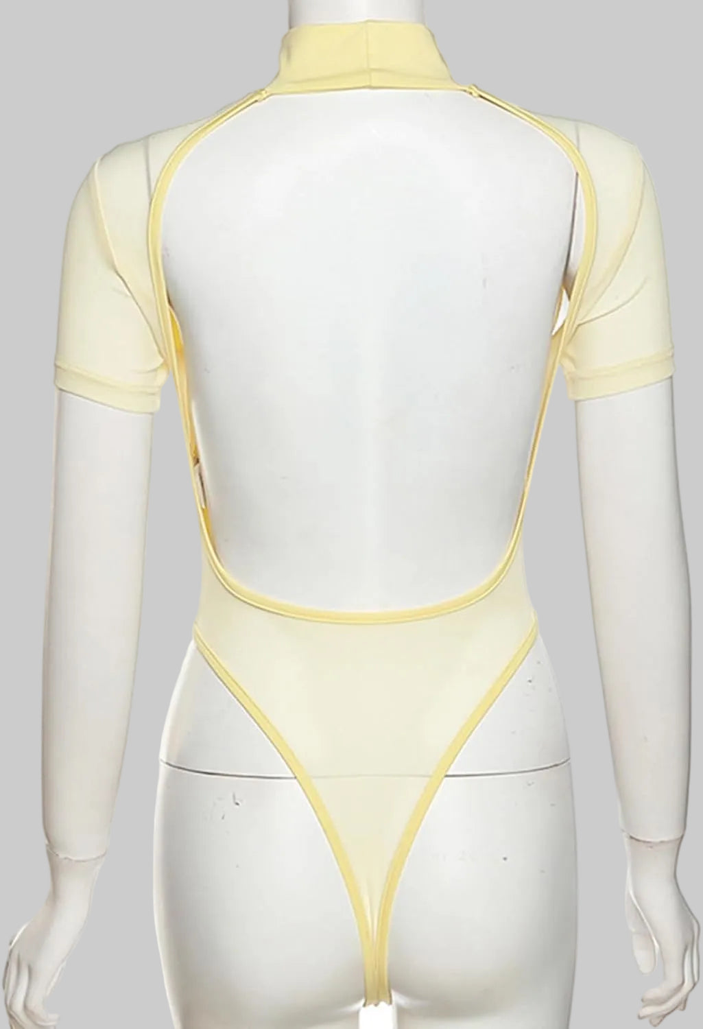 Damen Figurbetonter Body mit hohem Kragen EB