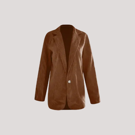 Damen Strukturierter Cord-Blazer mit eleganten Knopfdetails EB