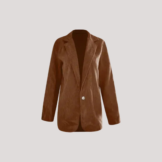 Damen Strukturierter Cord-Blazer mit eleganten Knopfdetails EB