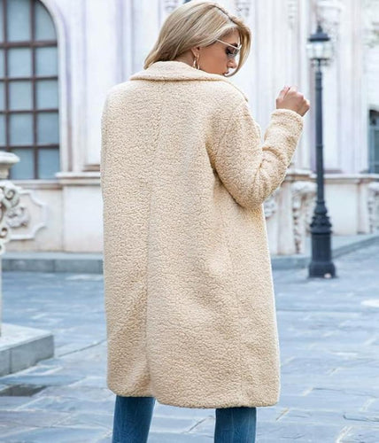 EB | lange Teddyjack Damen - warmer Winter Oversized Mantel