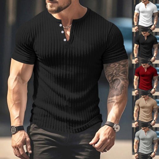 EB | Einfarbig Lässig gestricktes T-Shirt