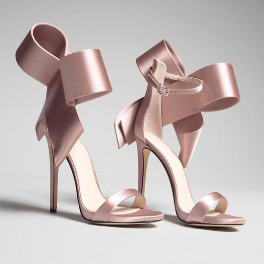 EB | Sommer Übergröße Schleife Knöchelriemen High Heels Sandalen für Frauen