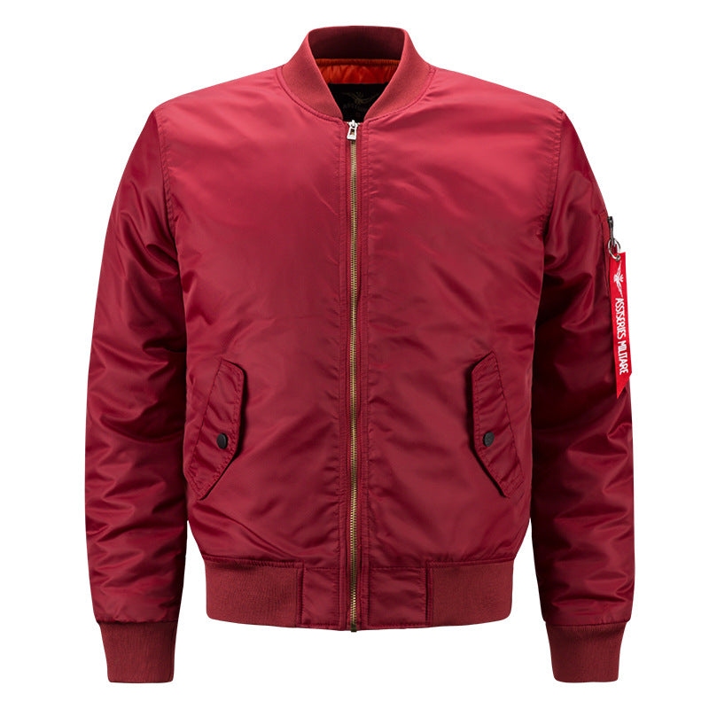 Men's  slim insulated bomber jacket with zip sleeve utility pocket and snap flap hand pockets EB