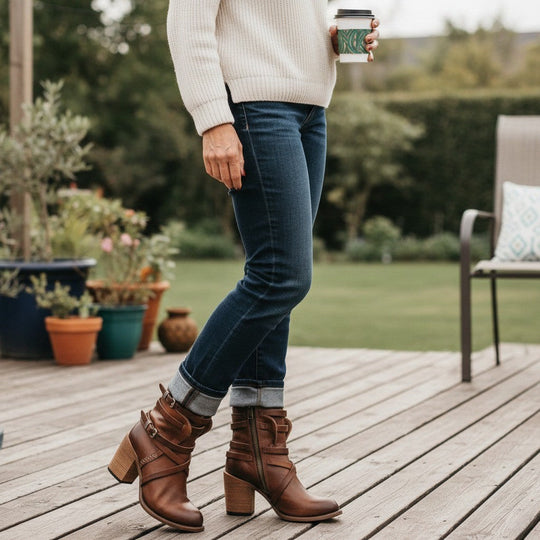 EB | Damen Lederstiefel Zeitloser Stil, Langlebiges Design, Perfekt für Alle Jahreszeiten