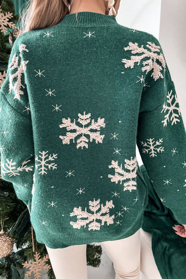 EB | Rollkragen Weihnachtsdruck Strickpullover