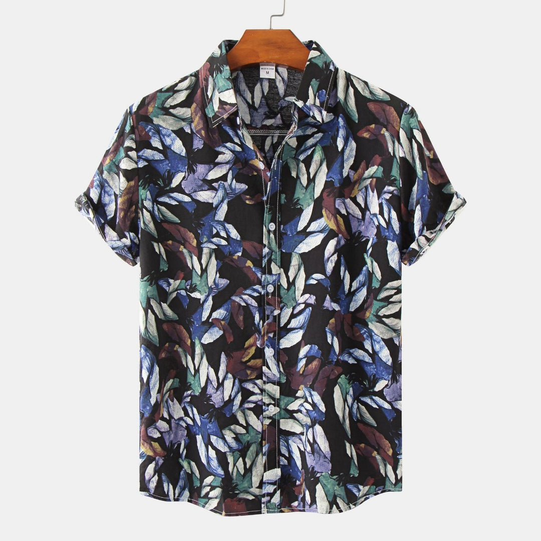 EB | Floral kurzärmeliges Blumenhemd Männer