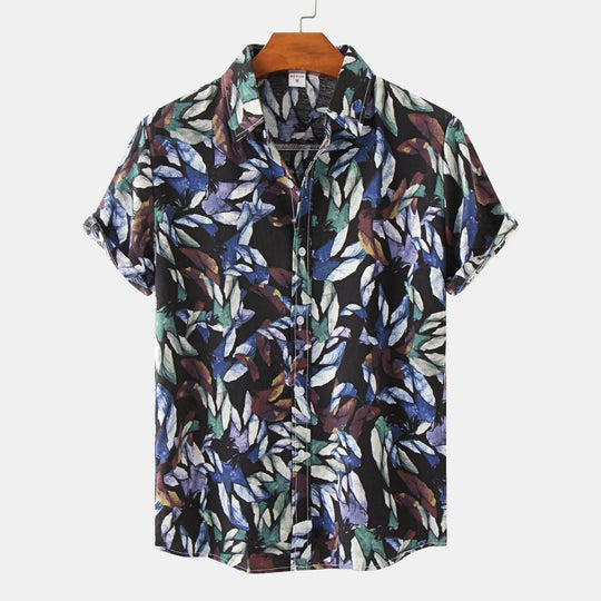 EB | Floral kurzärmeliges Blumenhemd Männer