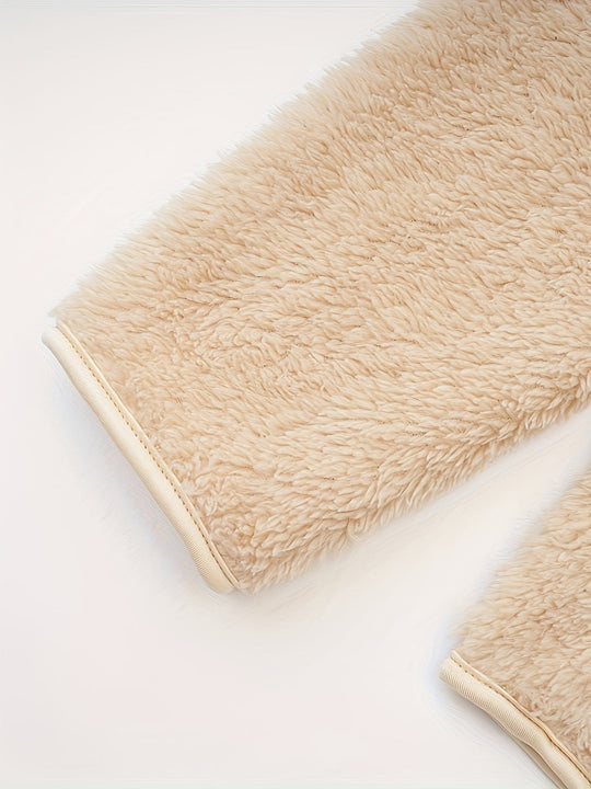 EB | Leichtgewicht Teddyjacke mit Kapuze Polyester Warm und Bequem